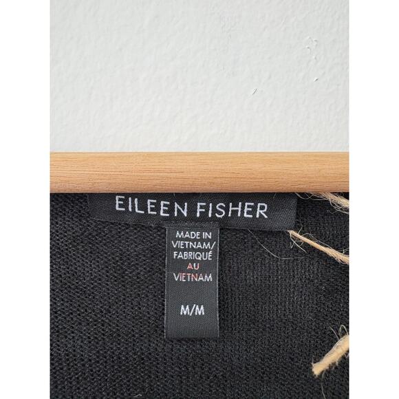 Eileen Fisher Organic Linen Cotton Square Pocket Top Black Size M - Picture 4 of 6